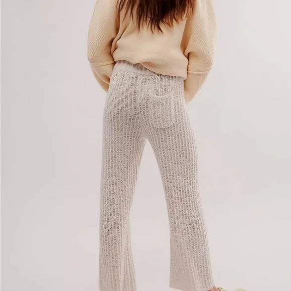 0313 - Free People Cream Knit Pants - Picture 2 of 6